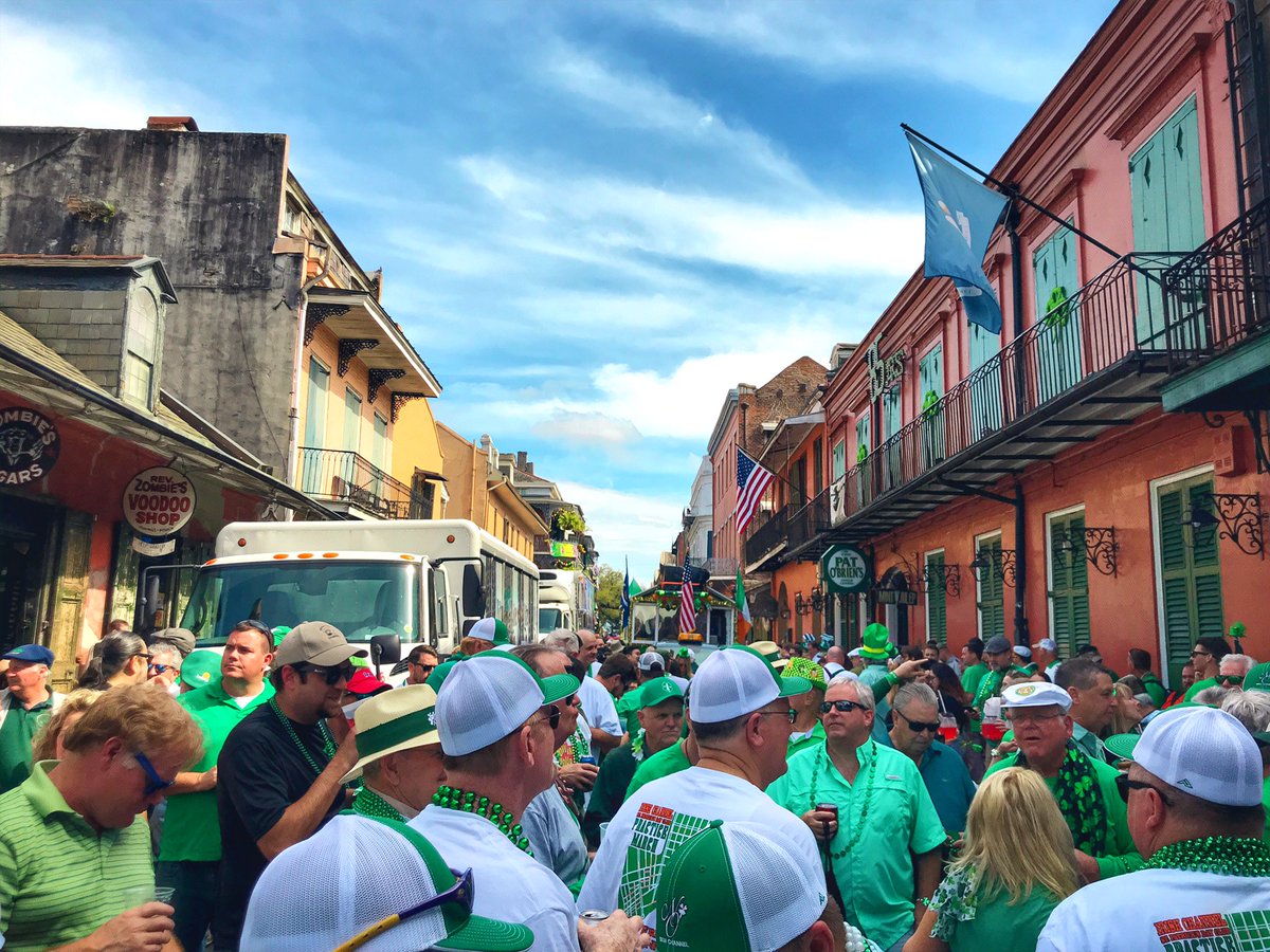 DavidMora's tweet photo. Perfect weather for the @IrishChanParade practice march! Weโre having a ball out here, @MargaretOrr! ๐๐๐จ๐ฎ #irishchannelparade #lawx #neworleans #onetimeinnola #practicemarch https://t.co/L8QY55G5Lm