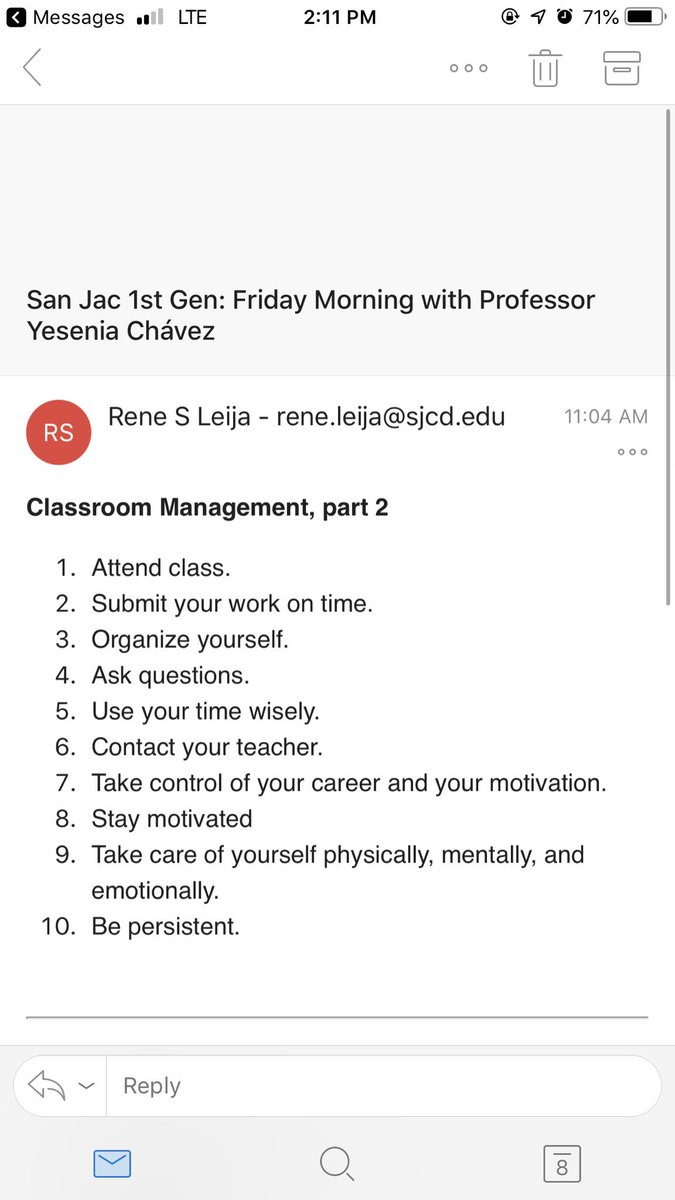 SanJac1stGen's tweet photo. Classroom management tips from proffesor Yesenia Chávez https://t.co/fMibY5Xlrl