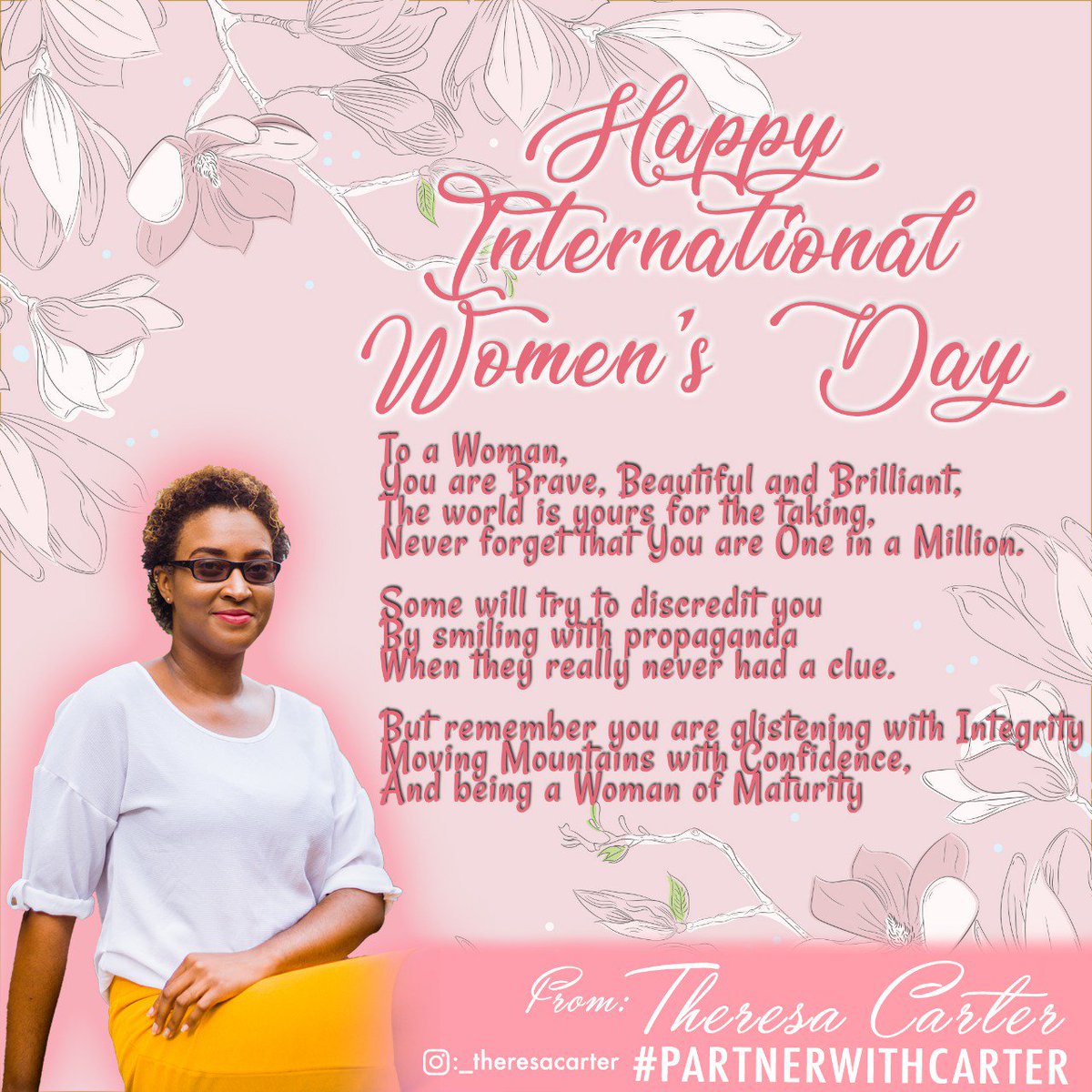 KDeejii's tweet photo. Today is Our Day 💜 
.
#HappyInternationalWomensDay #PartnerWithCarter 
@_theresacarter https://t.co/KcLf4vQxmP