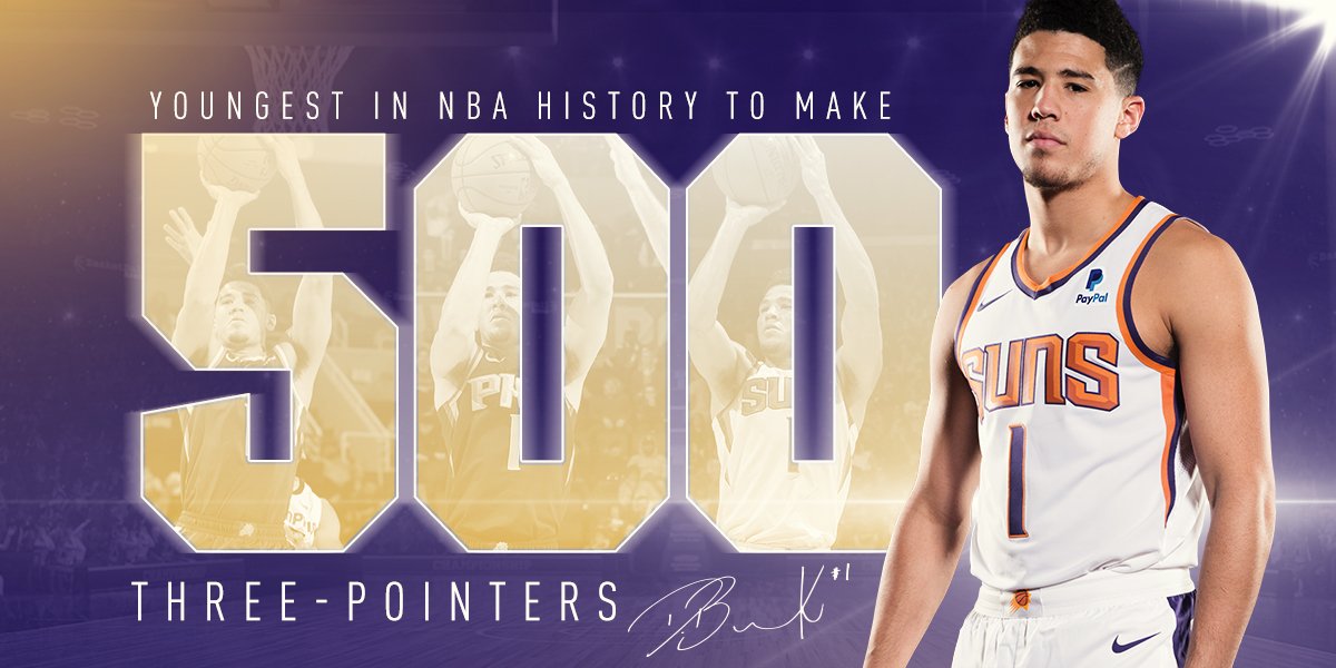 Suns's tweet photo. Youngest to ever do it! Congrats @DevinBook! https://t.co/hz4gL9zfYl
