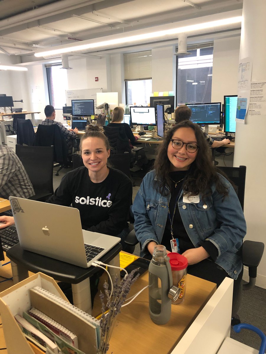 ITAbuzz's tweet photo. The @SolsticeSays team is taking #internationalwomensday and #techshadowday seriously:  the girls from Kennedy High are getting one-on-one time with mentors and learning all about the business! https://t.co/XZXBE9m90H