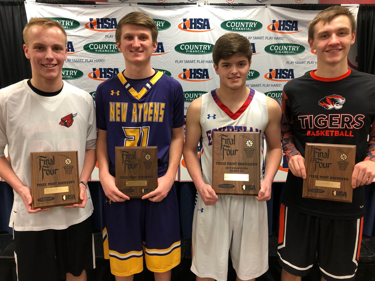 IHSAState's tweet photo. π @hellocountry Three-Point Showdown Class 1β£A Finals π
π₯ Christian Trexler, Egyptian 1β£1β£
π₯ Noah Lintker, New Athens 1β£0β£
π₯ Braedon Fyock, Forreston 8β£
π₯ Cam Scott, Illini Bluffs 8β£
π Christian wins 1β£A & advances to March 16 King of the Hill! #TakeSimpleSteps https://t.co/5BfxbJa5Gl