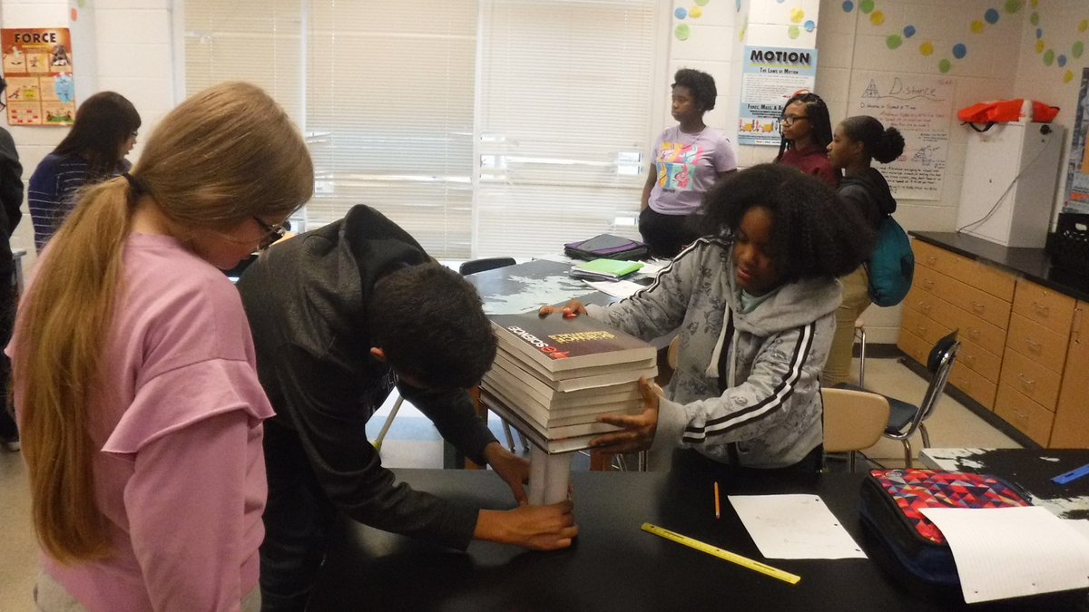 LowesGroveMS's tweet photo. Ms. Bass has created Ms. Bass’s Ultimate Games (BUGs) which incorporates STEM into her classes. Today’s challenge was “Paper Towers.” #VikingPride #LowesGroveMS #LGMS #WeAreLowesGrove #WeAreDPS #DurhamPublicSchool #LGMSScience #ScienceRox #Science @tford_3673 @FJsfaison @pmubenga https://t.co/5164kB07F8