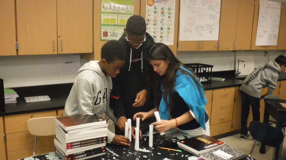 LowesGroveMS's tweet photo. Ms. Bass has created Ms. Bass’s Ultimate Games (BUGs) which incorporates STEM into her classes. Today’s challenge was “Paper Towers.” #VikingPride #LowesGroveMS #LGMS #WeAreLowesGrove #WeAreDPS #DurhamPublicSchool #LGMSScience #ScienceRox #Science @tford_3673 @FJsfaison @pmubenga https://t.co/5164kB07F8