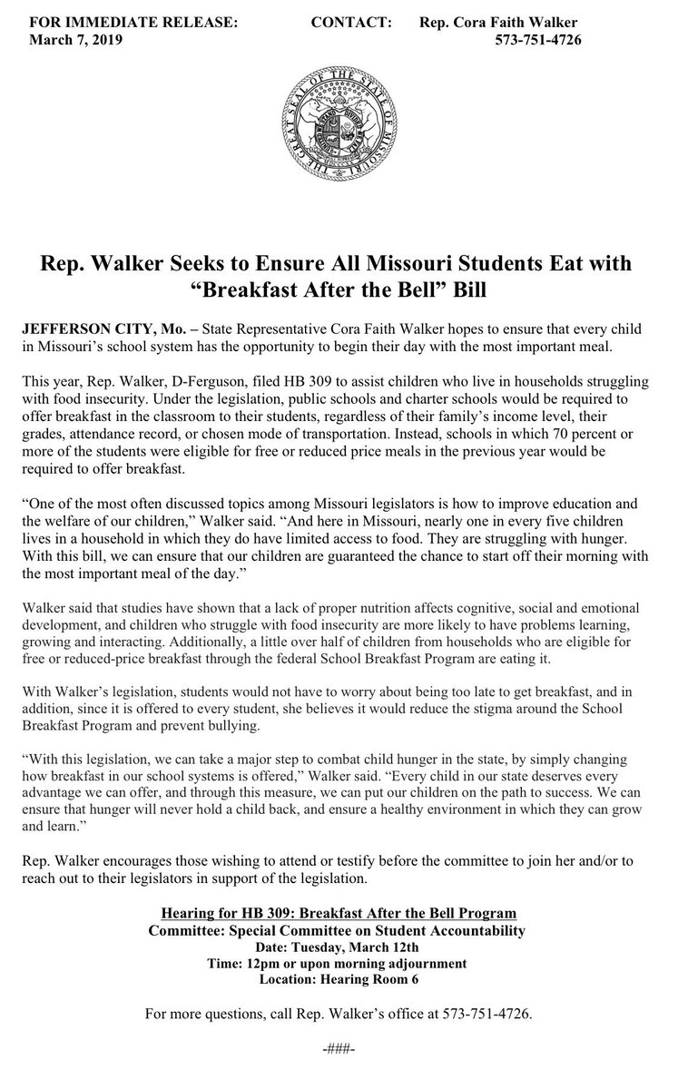 CoraFaith4MO's tweet photo. “Here in Missouri, nearly one in every five children live in a household in which they have limited access to food. They are struggling with hunger” #moleg #HB309 https://t.co/7x5aNNaK8c