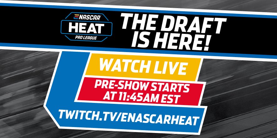 NASCARHeat's tweet image. The #eNASCARHeat Pro League Draft will be streaming LIVE this Sunday on Twitch! Subscribe today to know when we go live: twitch.tv/enascarheat