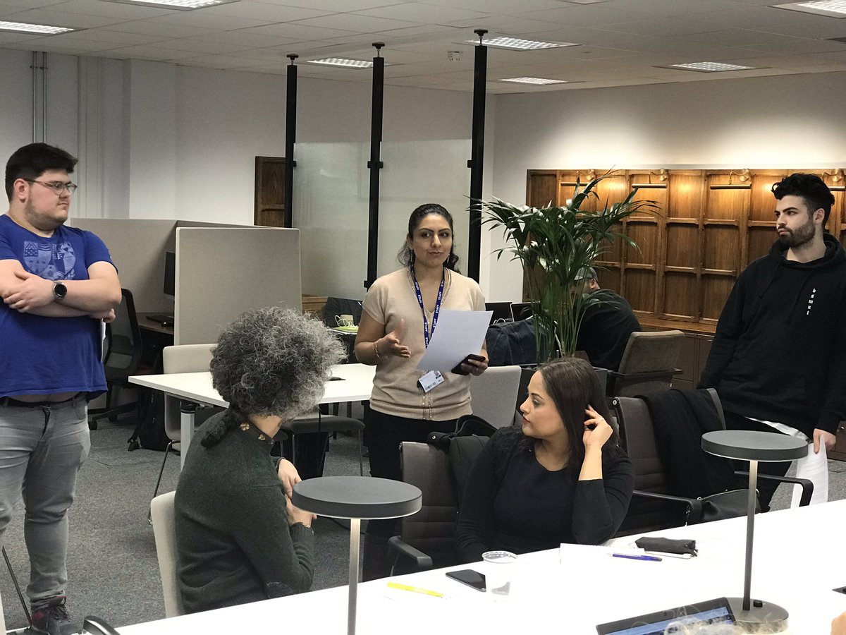 EalingBizExpo's tweet photo. #EalingBizExpo exhibitor @BNC_Gifts was showing her tiny handmade figurines to @SukhiJutla, resident female entrepreneur at Expo sponsor @WestmontHub_UWL during a break in today’s #MiniHubHack for #IWD2019 at the Hub in #Ealing. Get a better look at the figurines on 18 March! https://t.co/sOjiaNo98j