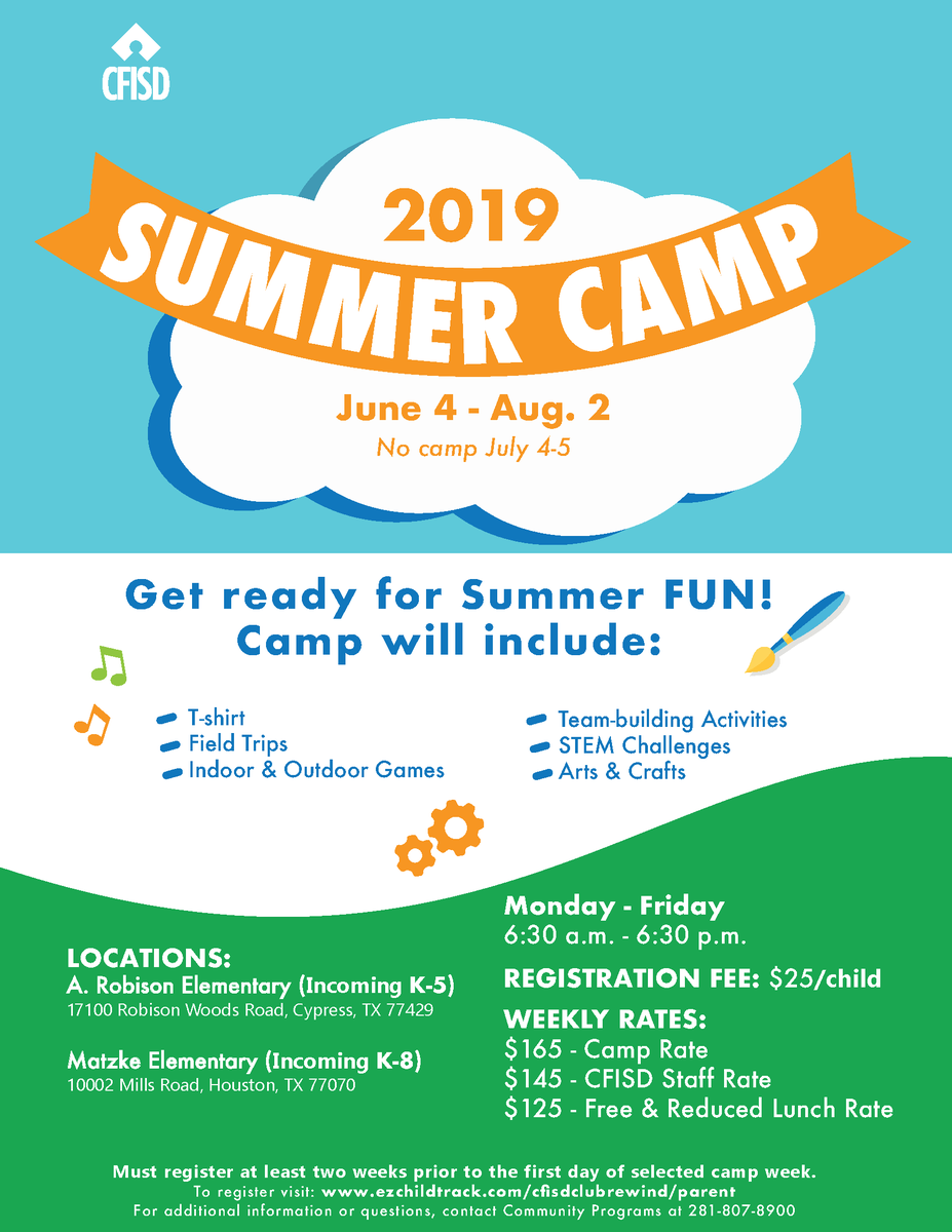 CFISD Club Rewind on Twitter "Join us for summer full of fun