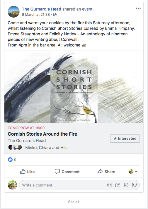 Go for a walk in the morning. Hunker down in the Gurnard's Head in the afternoon: 'Readings around the Fire' Sat 4.00-5.30 pm. <a href="/gurnardshead/">The Gurnard's Head</a> #cornwall #shortstory