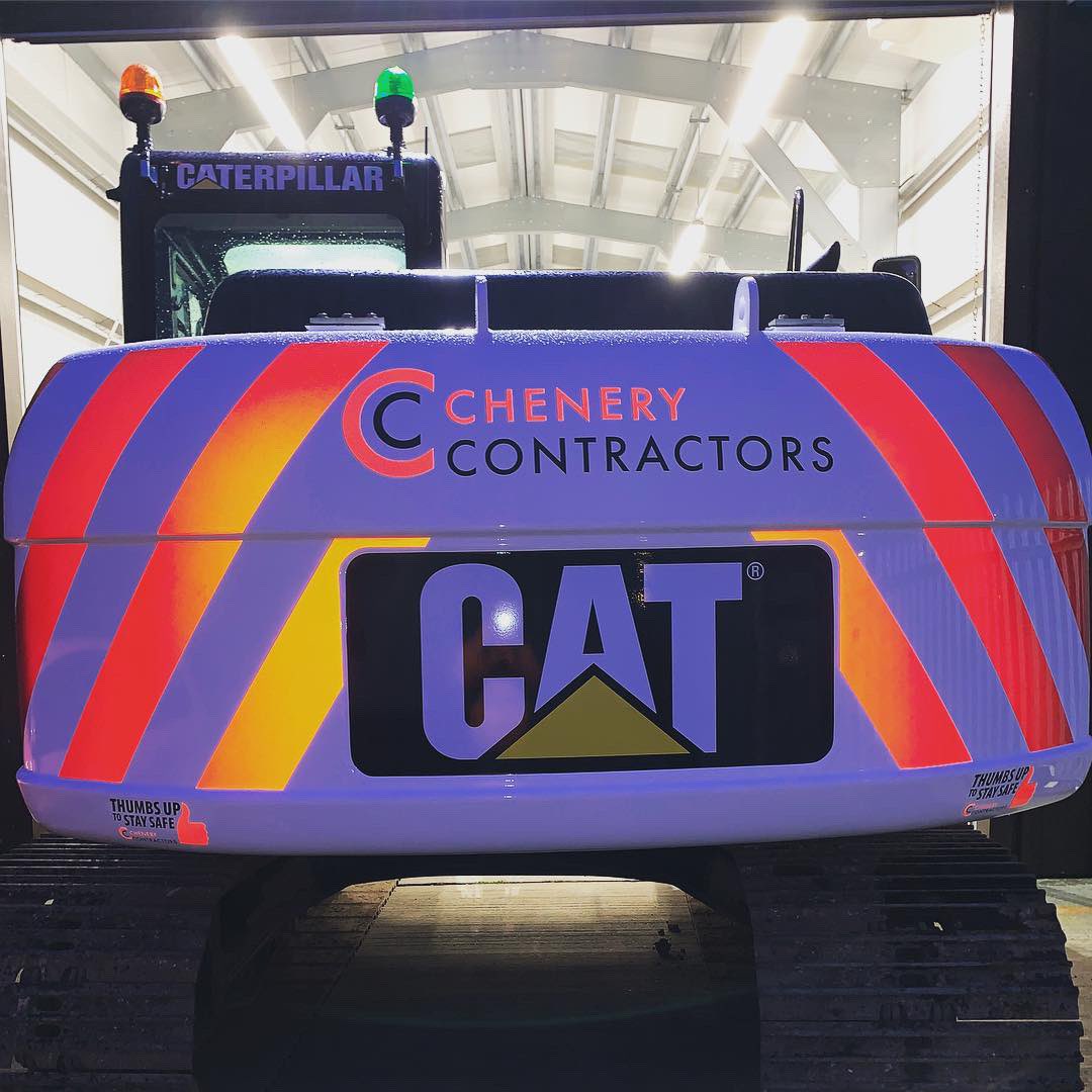 Massive thanks to paws print and web for getting this machine done for us, we’re very happy with how this one has turned out. Thank you very much guys 👍 #spoton #lookingood #construction #signwriting #caterpillar
