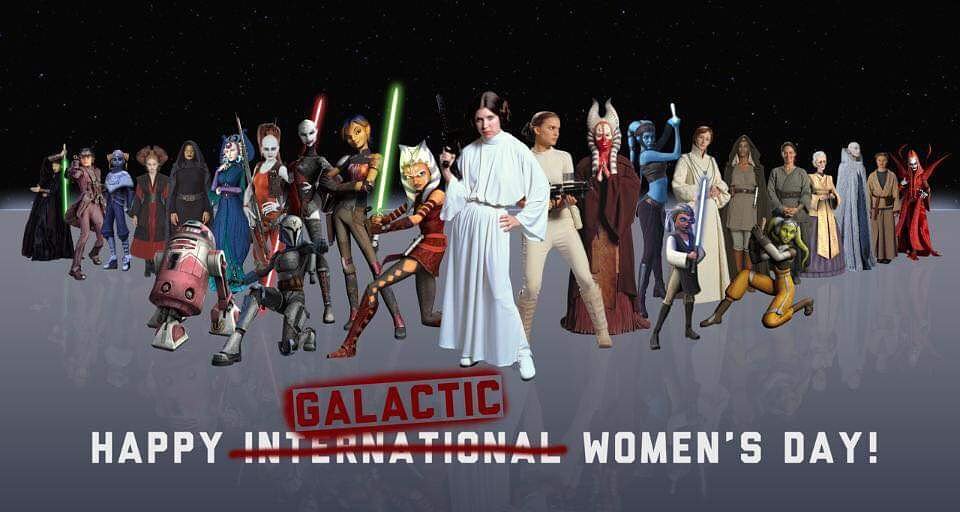 Thank you to all of the women and supporters - on this day and always! ✨❤️✨ The force is strong with you. .
.
.
.
.
.
.
#internationalwomensday #starwars #starwarscharacters #womenofthegalaxy #sunriderbase #rebellegion #501st #501stlegion #saberguild #mandalorianmercs