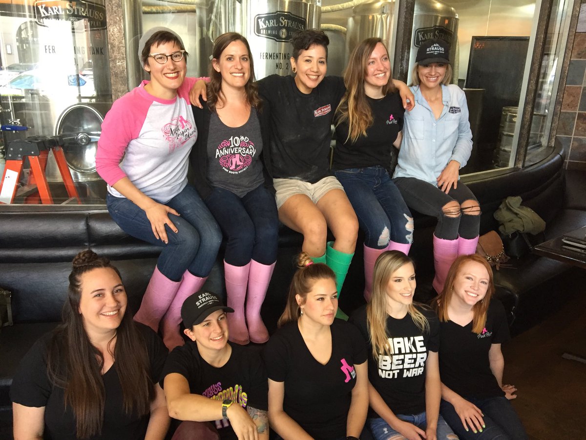 SDBreweryGuide's tweet image. Spent the AM celebrating International Women’s Day with the ⁦@PinkBootsSD⁩ team from @KarlStraussBeer⁩. Cool beer to release April 1!
