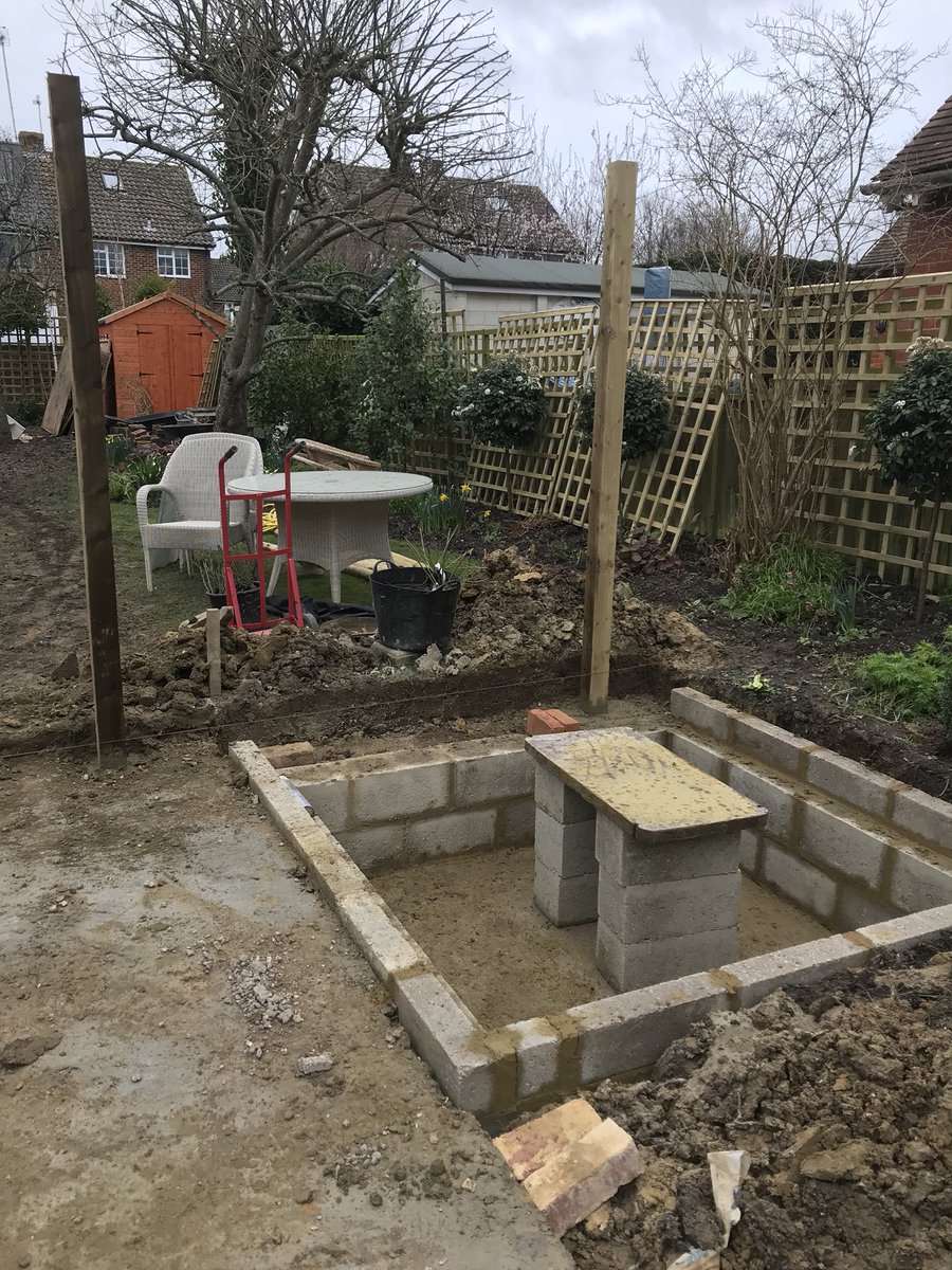 BuckinghamsLand's tweet image. Great progress on our Hurstpierpoint job this week. Dig out complete, concrete poured and the pond starting to take shape. Looking forward to how this ones shaping up #hardlandscapingdesign #patios #paving #landscapedesign #hardlandscaping #gardendesign #waterfeatures