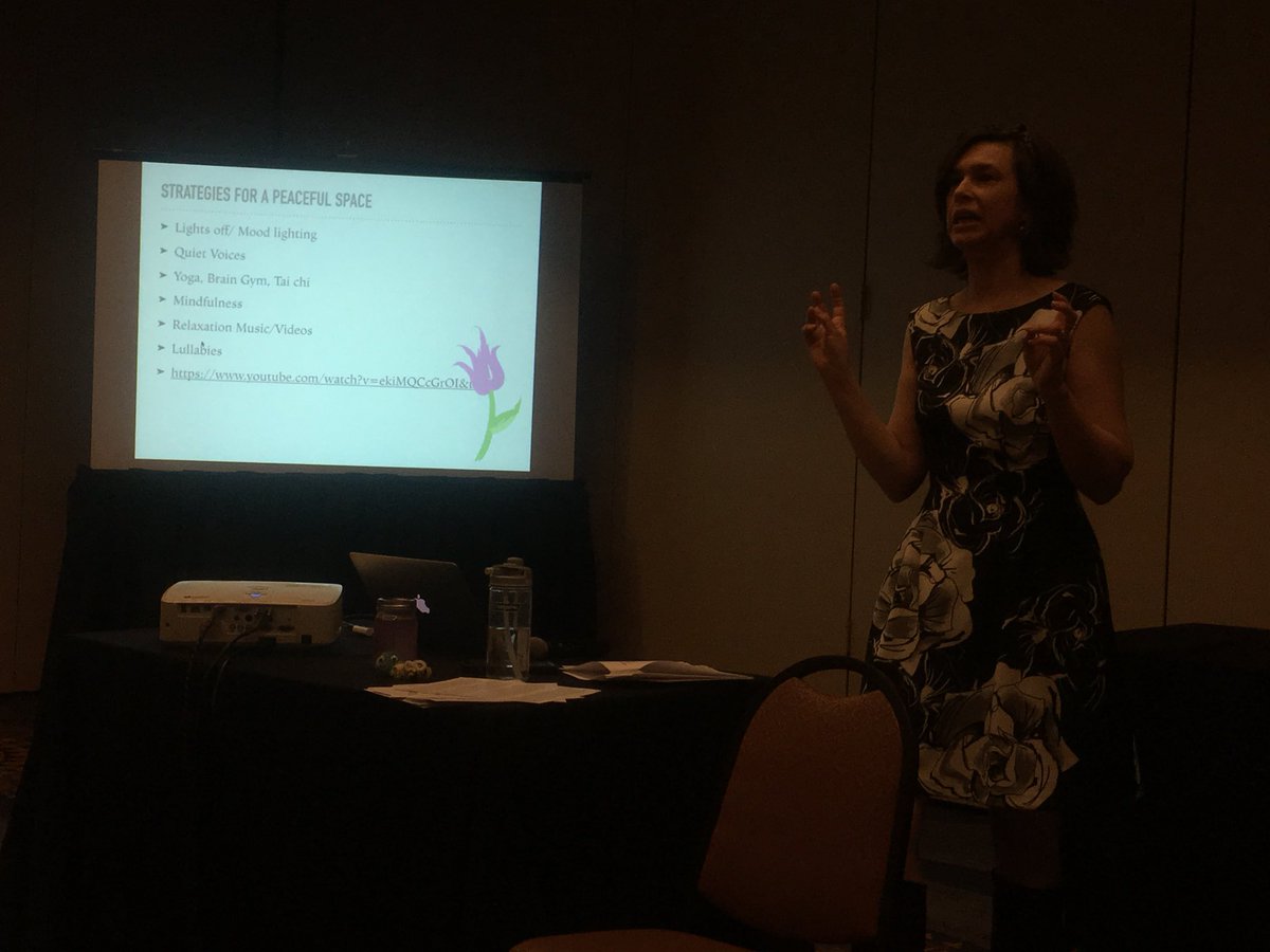 WLClassroom's tweet photo. Strategies for a peaceful space (Classroom) from @MundodePepita.
-lights off/mood lighting
-quiet voices
-Yoda, brain gym, Tai Chi
-mindfulness
-relaxation music:videos
-lullabies
-tactile/soft objects
@FLAMEMaine #FLAME19 https://t.co/qh5VNiqM2a