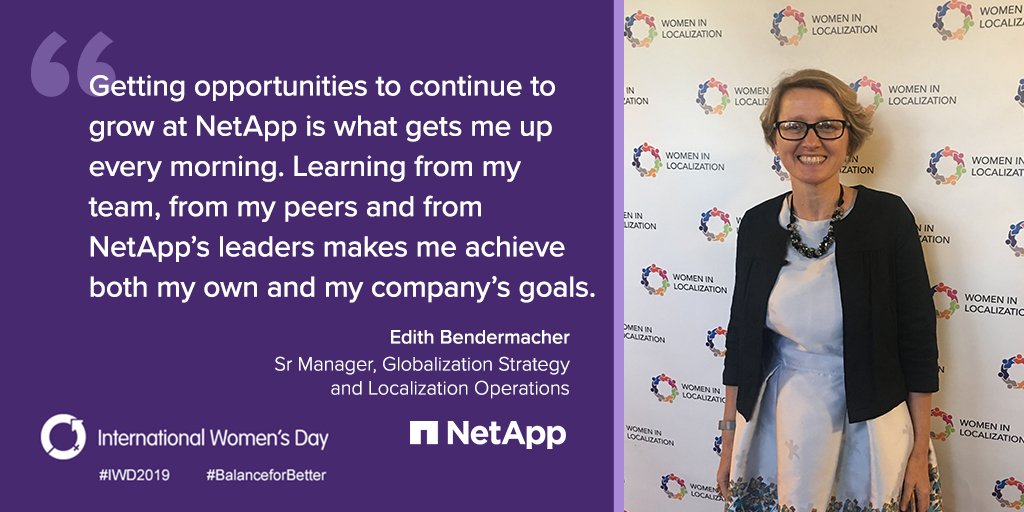 NetApp's tweet image. What have you learned lately? @EdithBeee explains how personal growth can be one of the biggest motivators of all! #IWD2019 #BalanceforBetter #NetAppWIT