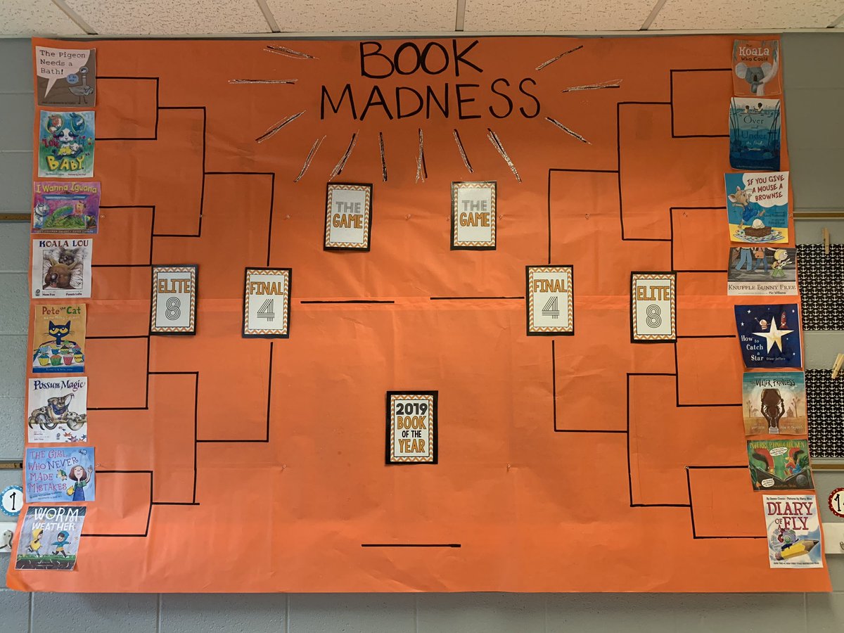 ShippsClass's tweet photo. It’s about to get crazy next week on the K hall! #bookmadness #lotsofreading @BluffParkElem @K_BPES https://t.co/QRQ50OQvGE