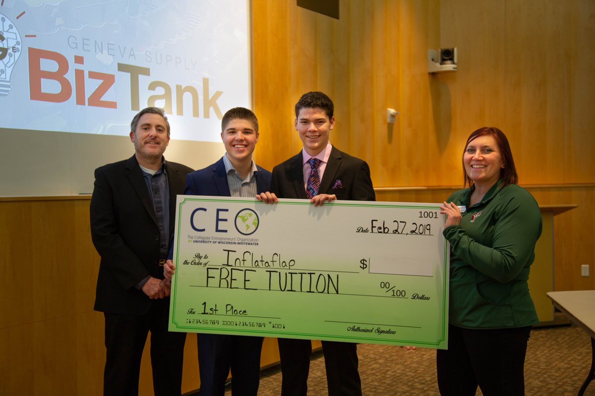 Delavan-Darien High School student Trent Hernandez won 1st place and a year of free tuition at the third annual <a href="/UWWCEO/">UWW CEO</a> Midwest High School Pitch competition. Read more: bit.ly/2IZKALZ