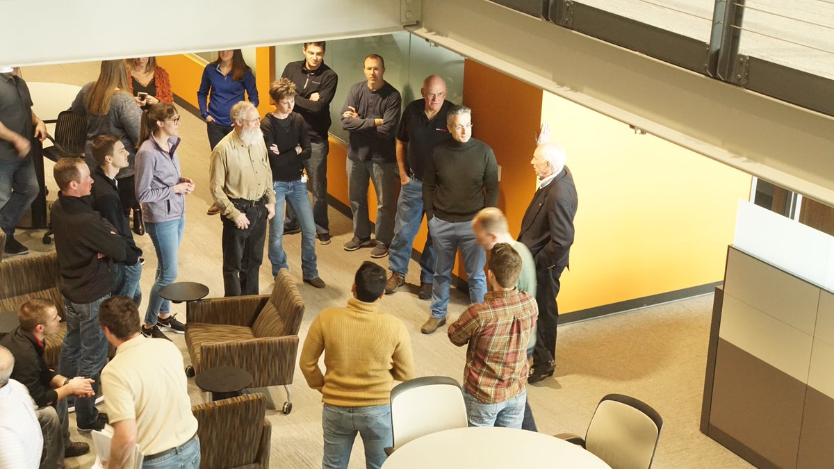 ShiveHattery's tweet photo. Our Des Moines office took a few minutes today to meet and greet Astronaut Al Worden of the Apollo 15 mission. He was in the Des Moines area for DMACC’s #ciWeek and was gracious enough to stop by, shake hands, and share a few stories on his way to the airport! https://t.co/Jtmstk3BI6