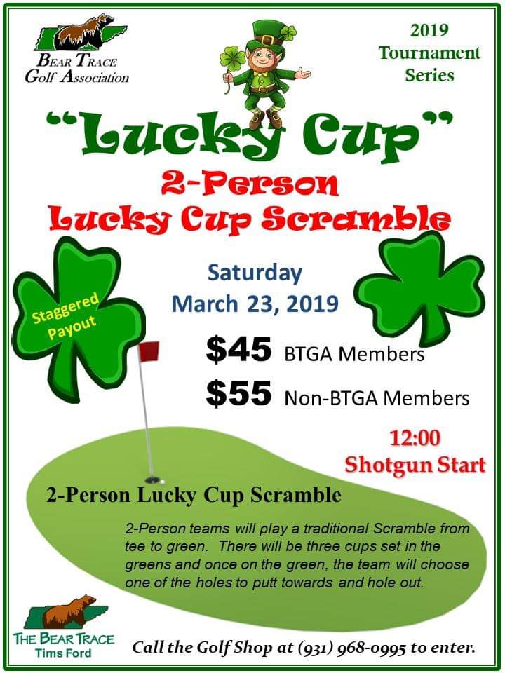 BearTraceTF's tweet photo. Breaking news!!

We will be postponing the BTGA Lucky Cup until Saturday, March 23rd at 12:00 PM.

We realize there may be some conflicts but hope everyone understands and can make it in two weeks.  Hope to see you at the course multiple times between now and then!

@tngolftrail https://t.co/HAFktOHcBi