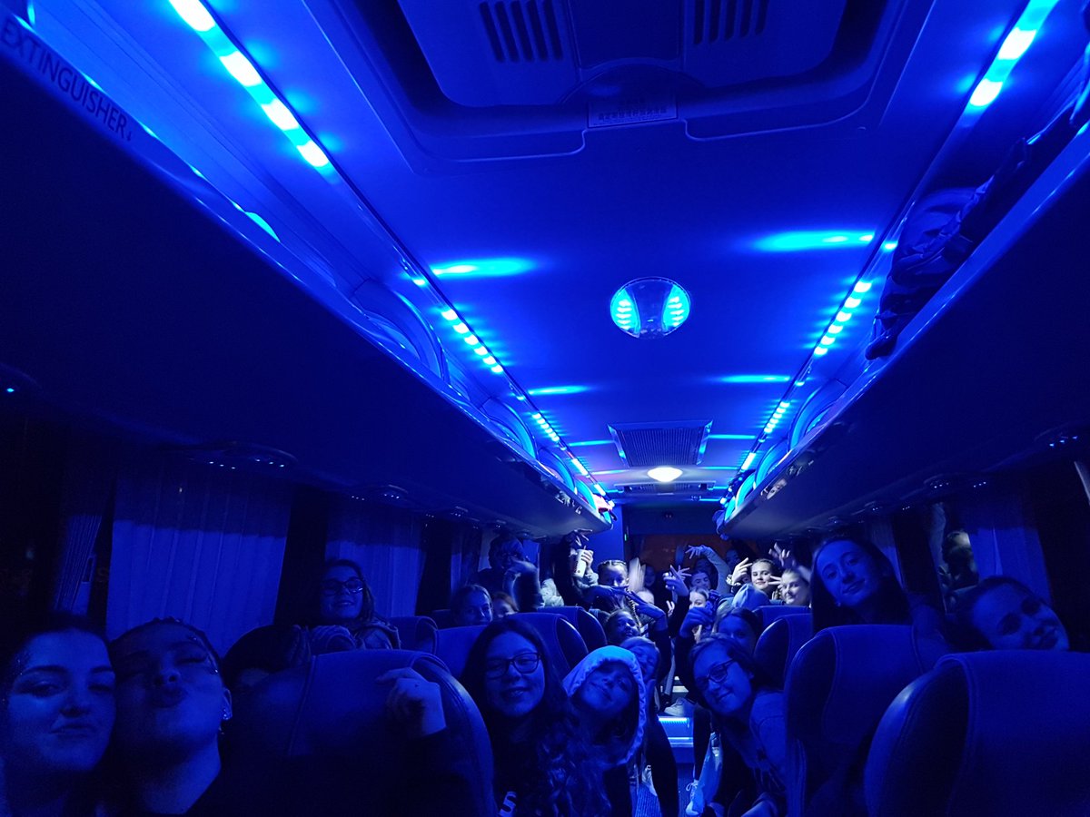 bds_dance's tweet photo. On the way home in our bus with awesome blue lights, a DVD player and most importantly charging points. Thank you so much to our driver Paul from @KBCOACHES for being so amazing! #cheersdrive👍🚌 https://t.co/eO1WwRneVU