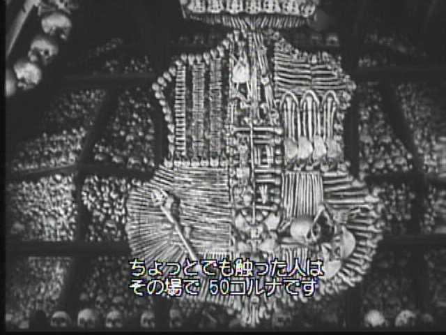 裏庭映画保存会 コストニツェ 1970 ヤン シュヴァンクマイエル監督の短編 フス戦争没者やペスト禍死亡者を弔う世界最大の納骨堂は人骨製大聖堂がデッドテックバロック空間 案内のオバチャンが 骨に触ったら罰金 落書きしないで と観光客に注意 裏庭映画保存会 コストニツェ 1970 ヤン シュヴァンクマイエル監督の短編 フス戦争没者やペスト禍死亡者を弔う世界最大の納骨堂は人骨製大聖堂がデッドテックバロック空間 案内のオバチャンが 骨に触ったら罰金 落書きしないで と観光客に注意