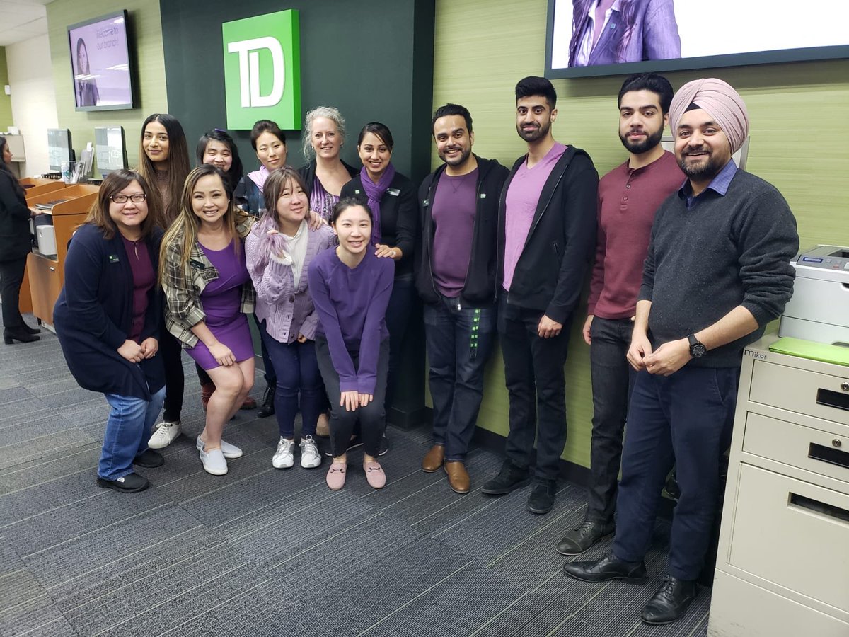 #FleetwoodFam wearing purple to show our spririt and support International Women’s Day 💜! <a href="/LowenTrang_TD/">Lowen Trang</a> @GurjivChahil_TD <a href="/AndyCribb_TD/">Andy Cribb</a>