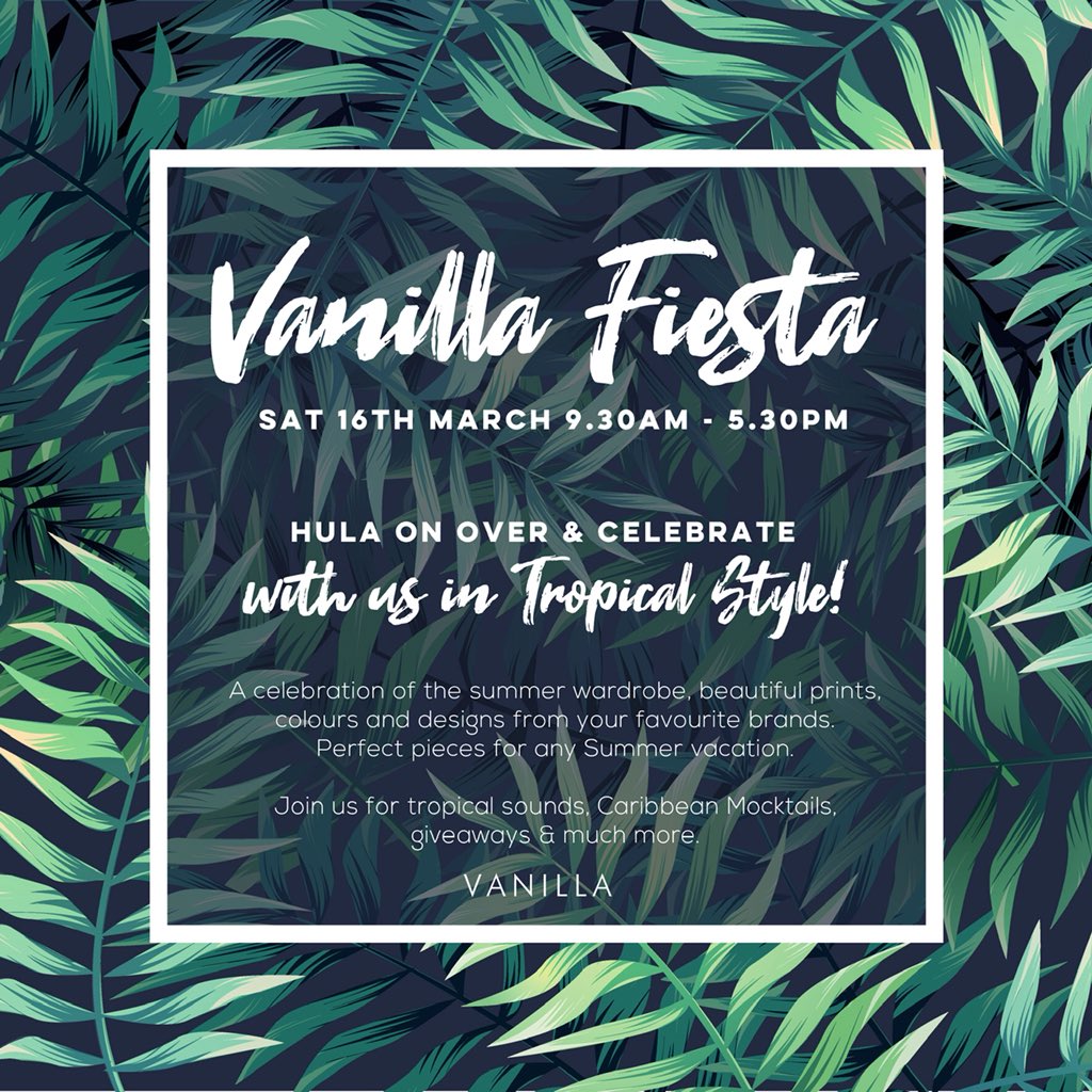 Hula on over to celebrate the #vanillafiesta on Saturday 16th March more info here facebook.com/events/3365685…