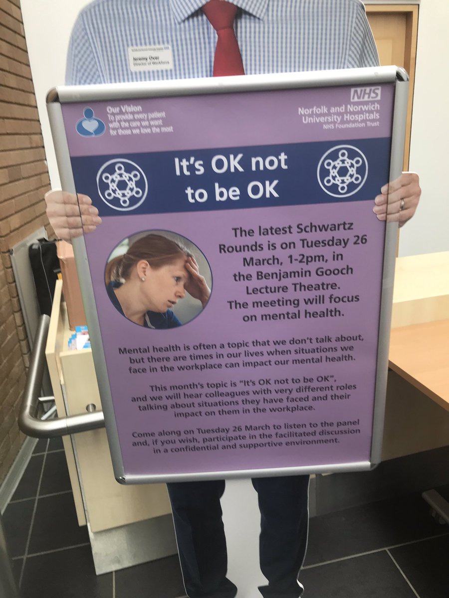 sarah_higson's tweet photo. Spotted today on my #findingmywayaroundnnuh (!) lunchtime walk with @KarenPKemp - looking forward to #SchwartzRounds @NNUH @hilarywinch @jeremyover @DrNancyFontaine #staffexperience #patientexperience #2sidessamecoin ❤️ https://t.co/d05CGNX2sL