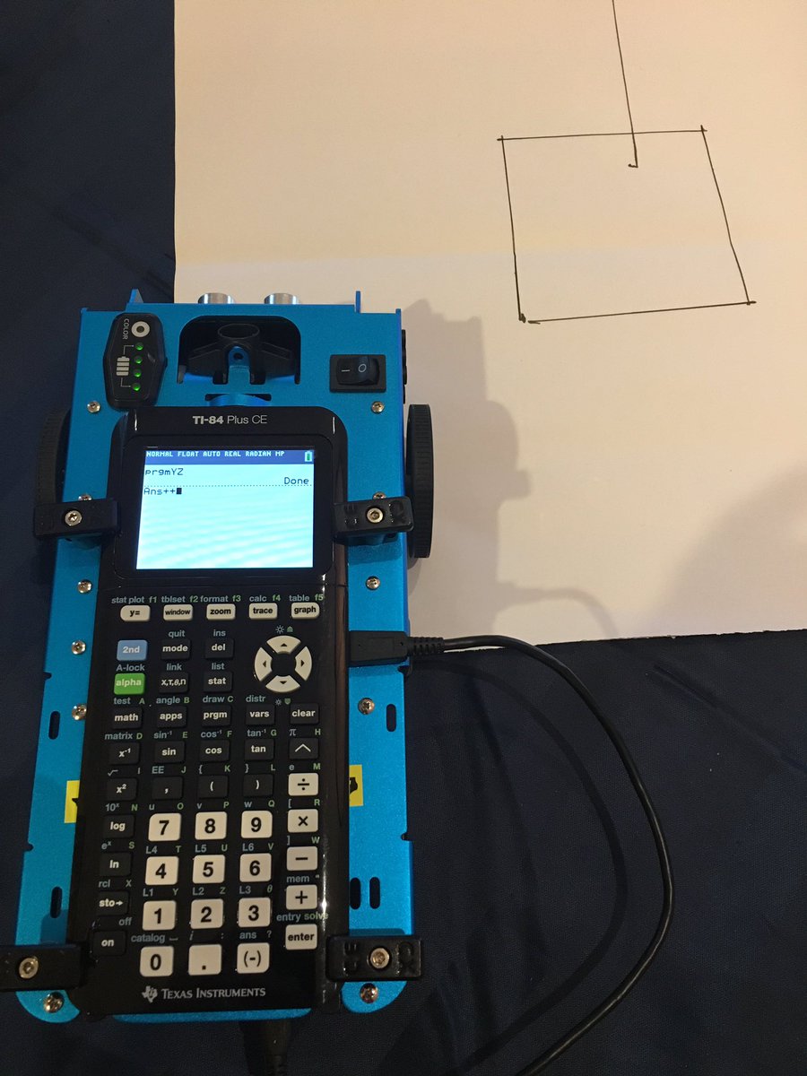 svohrer's tweet image. I did it! First time coding with TI Rover and drew the square! #T3IC @TICalculators @BaltCoPS @BCPSMATH #BCPSmathmagic #codeiscool @megpshay
