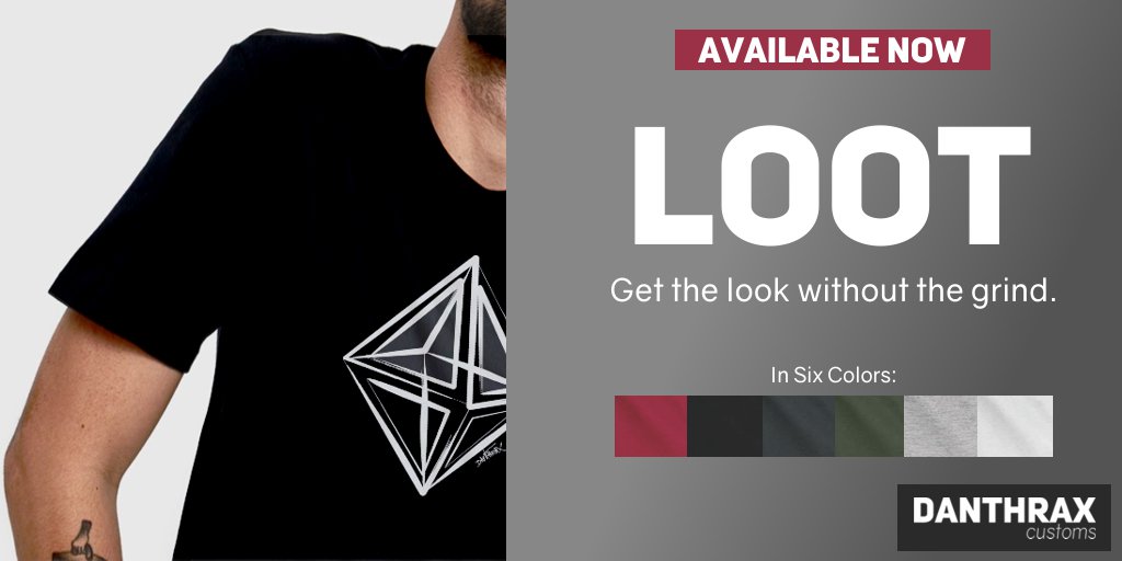DanthraxCustoms's tweet photo. Happy to intro our newest Tee - We call it "LOOT".  Inspired by #AnthemGame Get yours while they last.  @Anthemuniverse https://t.co/o6LoYGfpNq https://t.co/7Y5sxCb4Vr