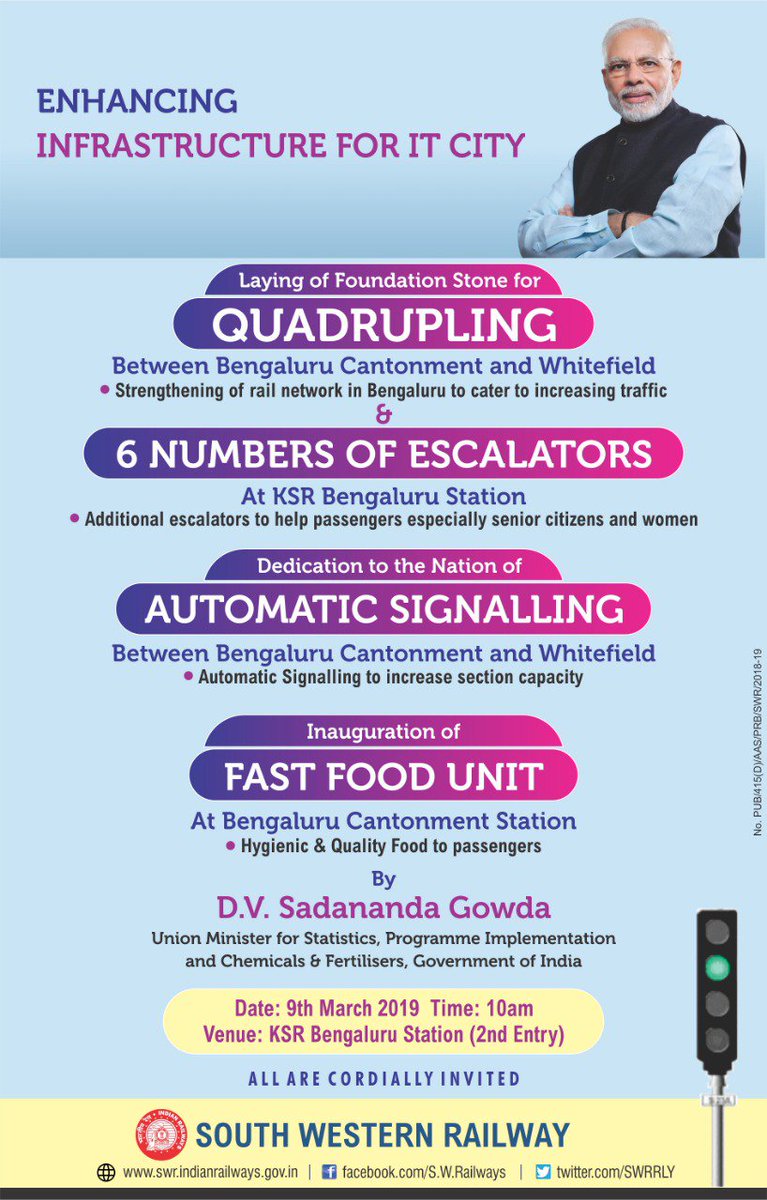 KARailway's tweet image. #Bengaluru #Quadrupling #Escalators #AutomaticSignalling #Karnataka