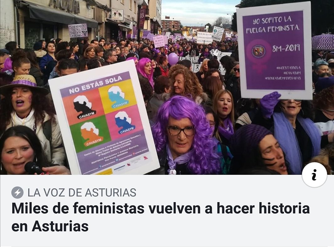 CavasymAsturias's tweet photo. Puxa Asturies Feminista! 💜💜💜
#8M 2019
#soricasyempoderadas
#cavasym
#FAMUVI https://t.co/Ym2rrvQuJK