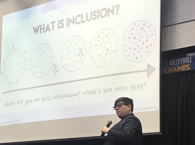 sdcarrell's tweet photo. Day 2 started with a lot of laughs and great message of inclusion . Thanks Sherry.  #mptca2019 #local42mptc19 https://t.co/ZUoDc990Q6