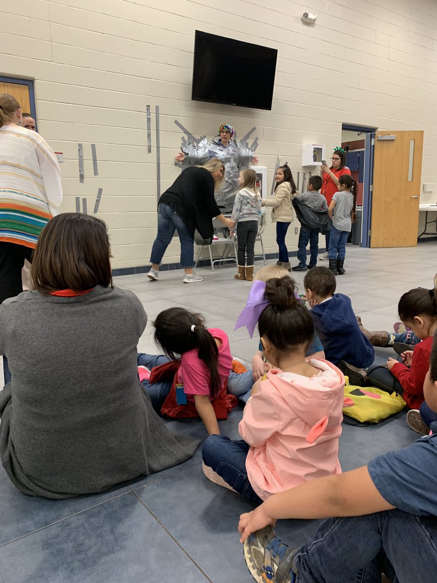 3nrightS's tweet photo. Taping our awesome Principal, Mrs. Stapp to the wall!! #ceroars #castleberryisd https://t.co/l411ZNRWHB