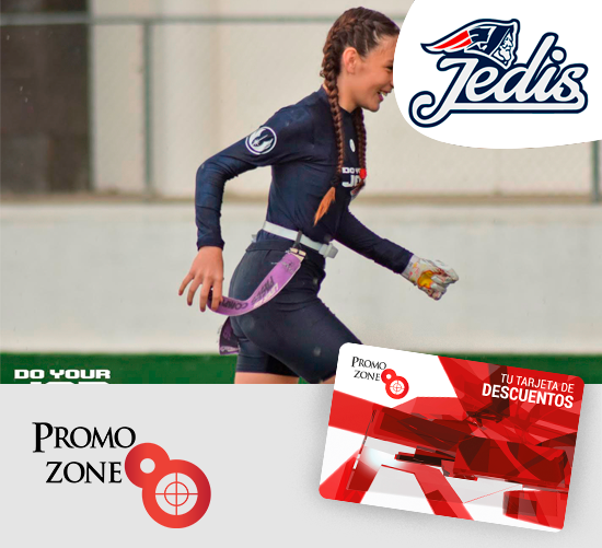 PromoZoneMex's tweet image. Ven a la mejor escuela de Football Flag "Tochito" en Guadalajara, al presentar tu Tarjeta #PromoZone en Jedis Gdl Football recibe 20% de Descuento en el total de la temporada de flag football #UnMundoDeDescuentosParaTi