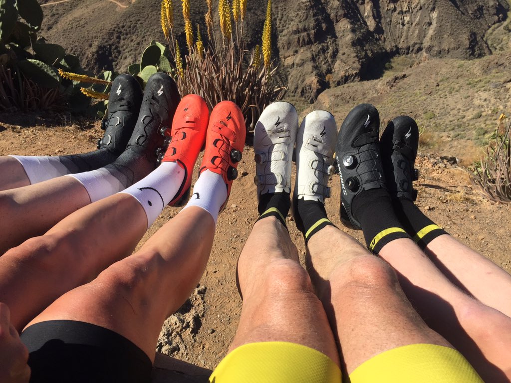 These shoes are made for cycling.