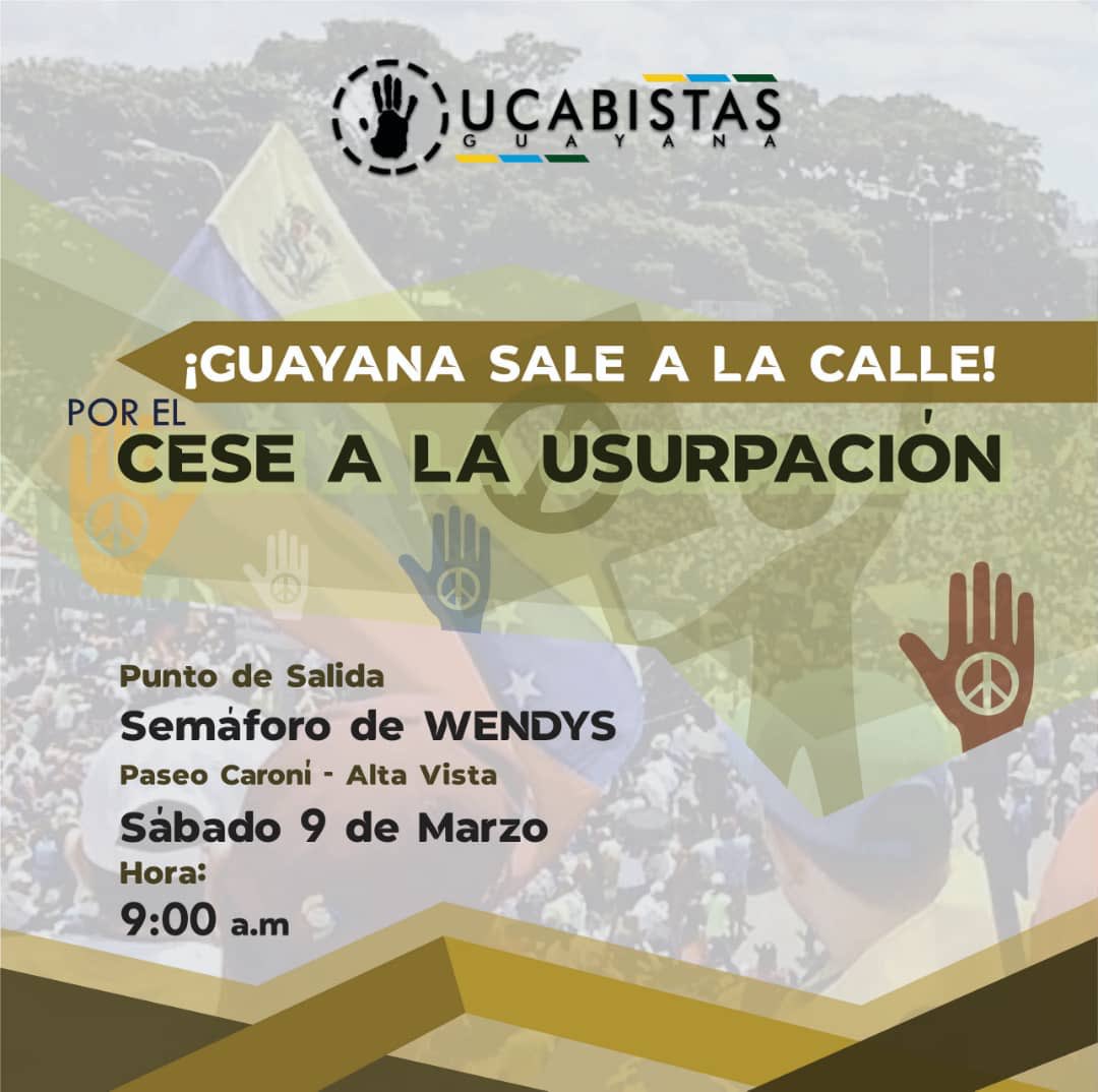 UCABGME's tweet photo. Seguimos atendiendo el llamado de nuestro Presidente (E), mañana sábado vamos a la cale..

Vamos bien Guayana🇻🇪

#MovEstudiantil #Guayana #venezuela https://t.co/eVq3XLaKXy