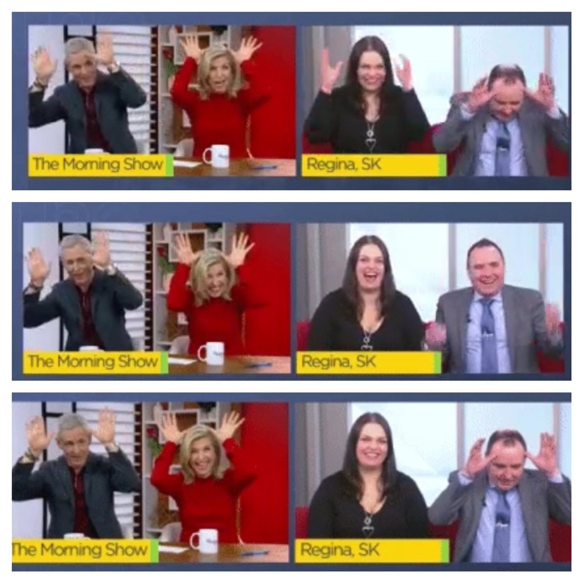 One of my fave moments this week, when the #moosejawmayor &amp; his Norwegian counterpart “raised the racks” with us for the moose truce!  #moosesummit #macthemoose <a href="/RealMacTheMoose/">Official Mac the Moose</a>