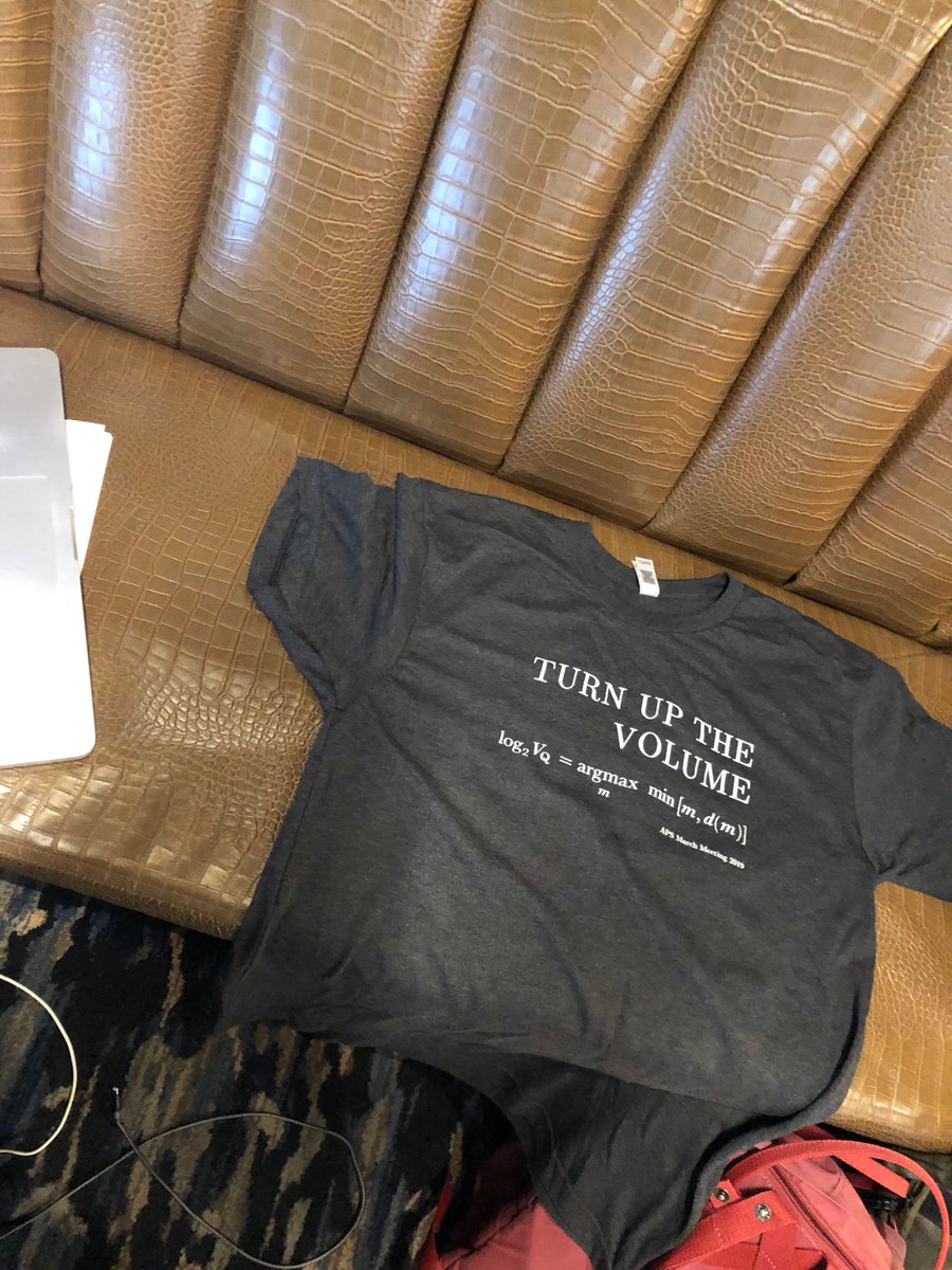 jaygambetta's tweet photo. @HanheePaik Should be "Turn up the volume". Hope you all got one of our shirts at the the #IBMQuantumArcade party at the #apsmarch meeting. https://t.co/n4imuRzon2