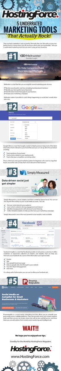 hostingforce's tweet image. 5 Marketing Tools we recommend every small business to consider. 
Follow @hostingforce for more tips. #marketing #tools #hosting #hostingforce