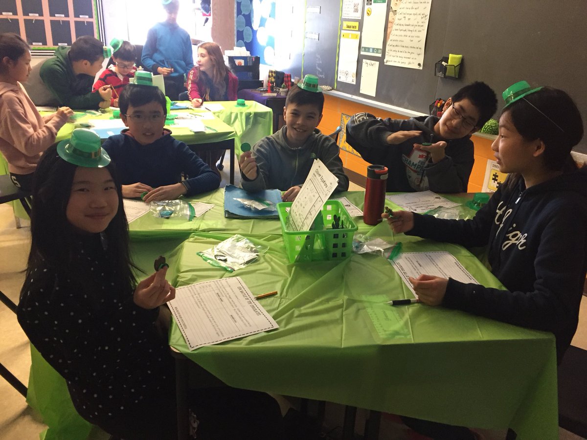 MsMcNaught's tweet photo. Celebrating St Patrick’s Day early in our Math class with a chocolate challenge! #irregularshapes #volume #polyhedrons #shapeattributes #math #science @sjnycdsb https://t.co/L1GMwBYZlT