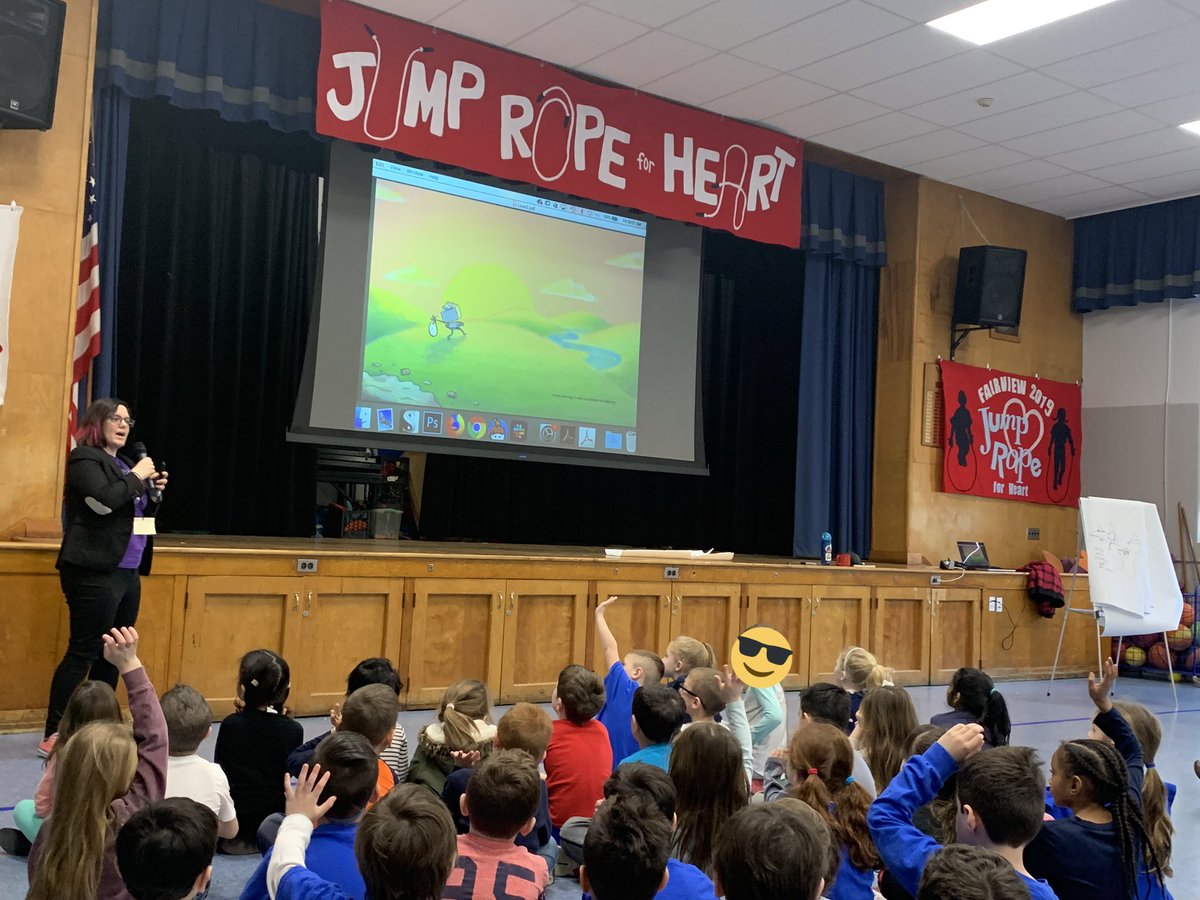 msamandareda's tweet photo. It was so awesome having author @JessieSima at @MTPSFairview today! Thank you for sharing your stories and showing us how you make your illustrations! #FVFirsties were so inspired that they spent recess making their own robot books! #MTPSPride #FVfocused @PtoFairview https://t.co/q18ljDJq0a