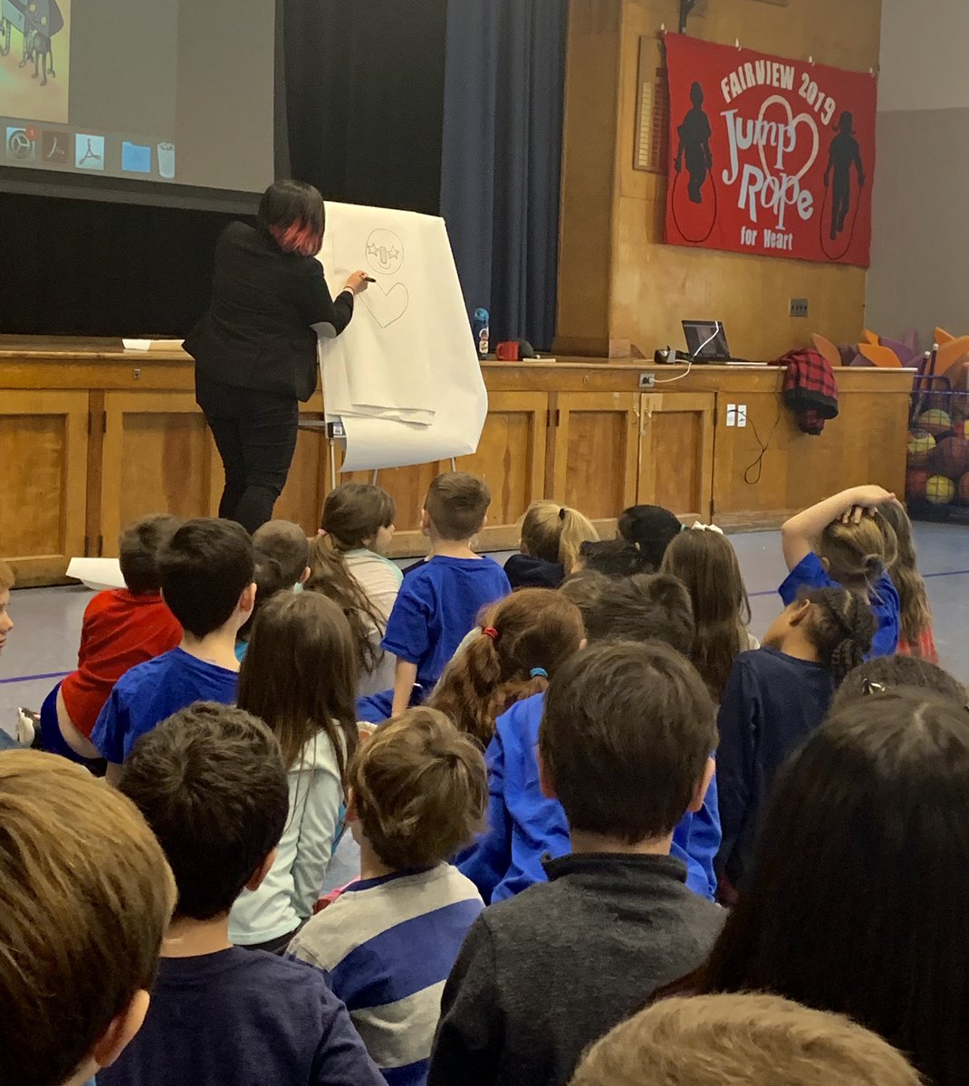 msamandareda's tweet photo. It was so awesome having author @JessieSima at @MTPSFairview today! Thank you for sharing your stories and showing us how you make your illustrations! #FVFirsties were so inspired that they spent recess making their own robot books! #MTPSPride #FVfocused @PtoFairview https://t.co/q18ljDJq0a