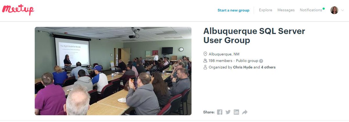 landrews5807's tweet image. Guess who is on the #ABQSQL User Group Meetup page profile pic?! Me and a whole bunch of other people!