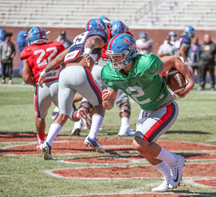 TheVOCFB's tweet image. Matt Corral in the Spotlight. 

And a look at #OleMiss spring practice with @Jimmymann23 @TheRebelWalk @OleMissFB 

youtube.com/watch?v=__Lh1c…