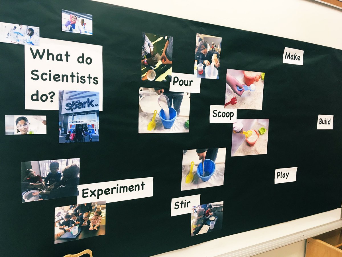 heatherlfgrant's tweet photo. Beginning to document our exploration of what scientists do! #disciplinaryliteracy #cbescience #kindergarten #reggioinspired #documentationoflearning #telusspark https://t.co/jXDKPC0WV3