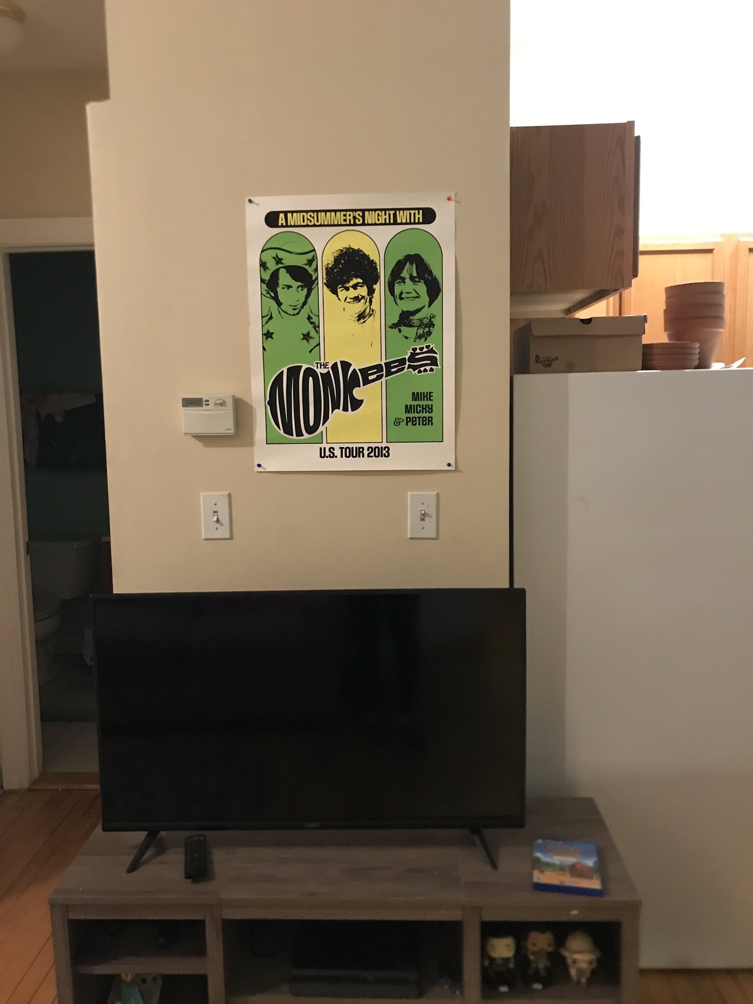 Finally putting some stuff on the walls after living here 6 months anyway happy its micky dolenz\s birthday day 
