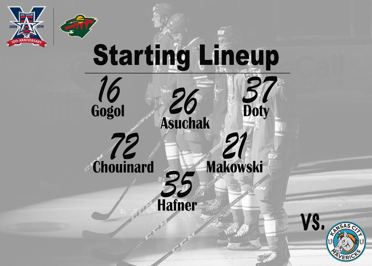 AllenAmericans's tweet photo. 10 minutes until puck drop! 
#RockYourRed | #ALNvsKC https://t.co/ccrr46Ensh
