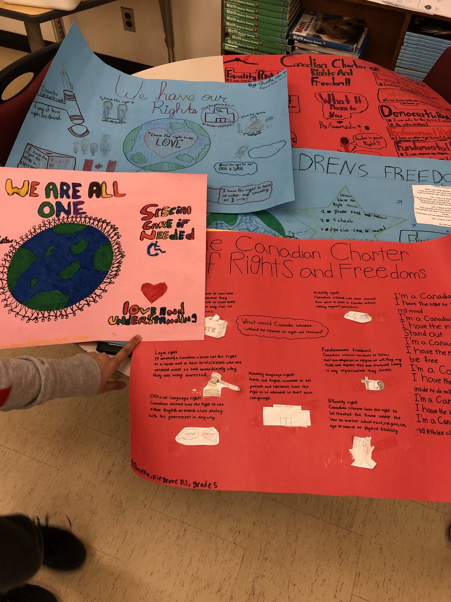 Grade 5 SS created some amazing posters showing their interpretation of Charter Of Rights And Freedoms for Creative Expressions Contest hosted by <a href="/BreakfastClubz/">The Children's Breakfast Clubs</a> <a href="/TDSB_Firgrove/">Firgrove Public School</a>