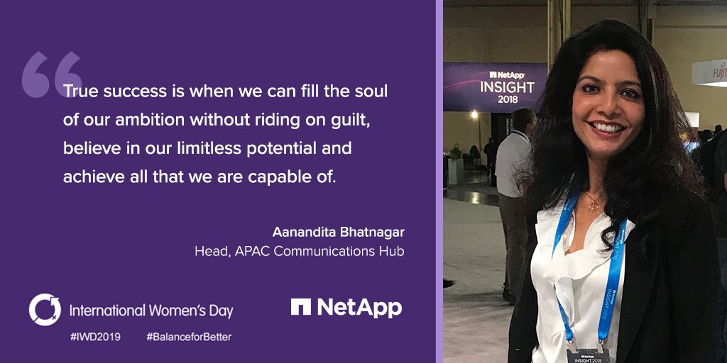NetApp's tweet image. How do you define success? Is it fame? Is it fortune? For @aanandita, it&apos;s something entirely different! #IWD2019 #BalanceforBetter #NetAppWIT